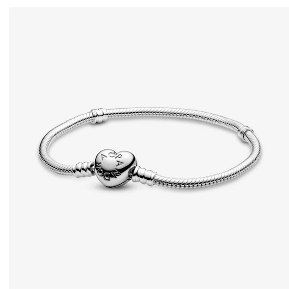 Pandora Moments Heart Clasp Snake Chain Bracelet - Picture 1 of 3